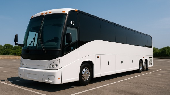 Exterior of Charter Bus Company Kokomo's 50 Passenger Charter Bus in Kokomo