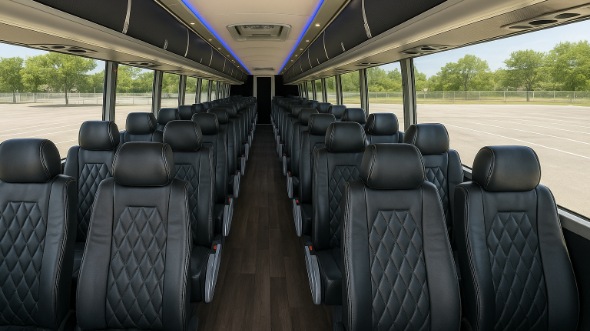 Interior of Charter Bus Company Kokomo's 55 Passenger Charter Bus in Kokomo