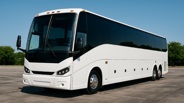 Exterior of Charter Bus Company Kokomo's 55 Passenger Charter Bus in Kokomo