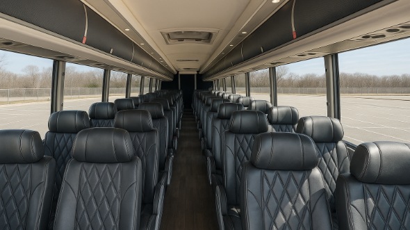 Interior of Charter Bus Company Kokomo's 56 Passenger Charter Bus in Kokomo