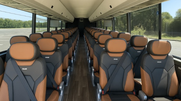 kokomo 50 passenger charter bus inside
