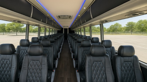 kokomo 54 passenger charter bus inside