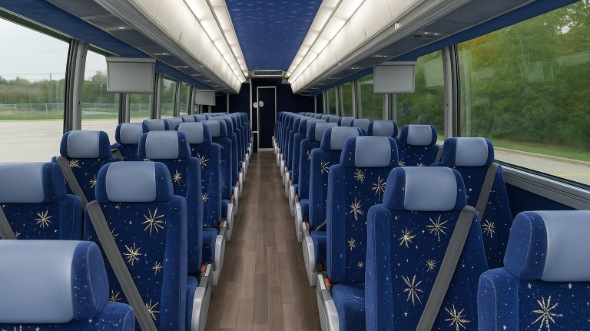 kokomo 55 passenger charter bus inside