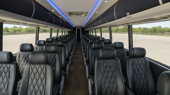 kokomo 56 passenger charter bus inside