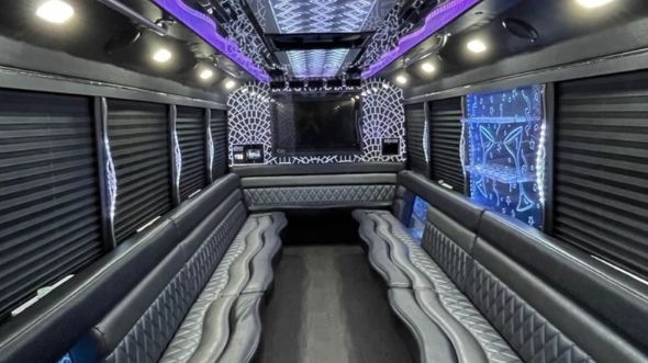 Interior of Charter Bus Company Kokomo's Party Bus in Kokomo