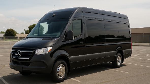 Exterior of Charter Bus Company Kokomo's Sprinter Van Rental With Driver in Kokomo